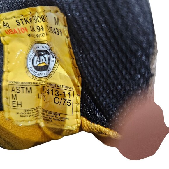 CAT Mens Steel Toe Work Boots Size 10 M Brown & Black Leather - Picture 7 of 9